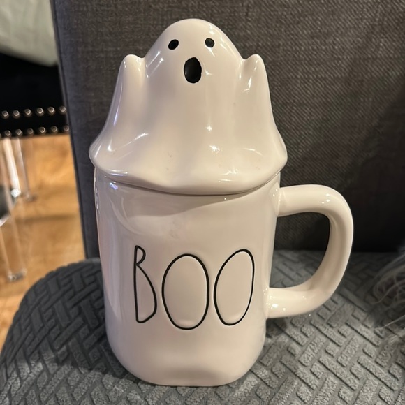 Rae Dunn Artisan Collection Ghost Topper Halloween Coffee Tea Mug - Picture 2 of 7